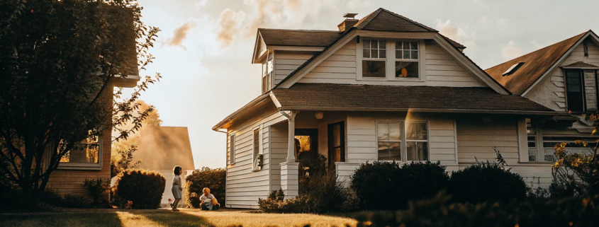 A family's home at sunset, protected from foreclosure by attorneys.