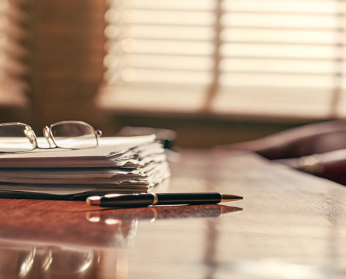 An attorney's legal documents for a breach of contract case.