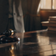 Gavel and scales of justice on a lawyer's desk for a partition action.