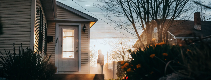 A homeowner protecting their house with a strong foreclosure defense.