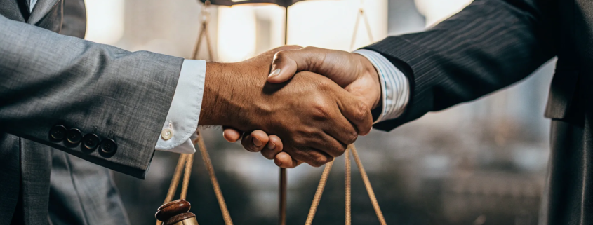 A landlord and tenant resolve a dispute with help from a lawyer.