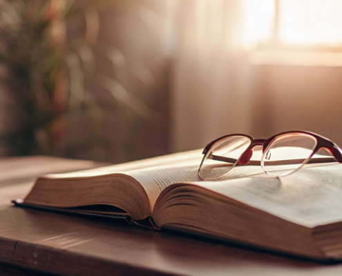 Open book and glasses on a desk, used to decide if you need a probate attorney.