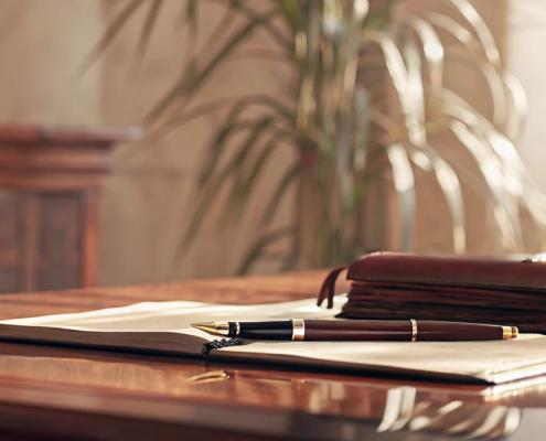 A pen rests on a planner, used for breaking down how much an estate planner costs.