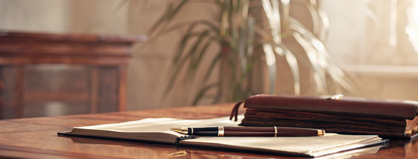 A pen rests on a planner, used for breaking down how much an estate planner costs.
