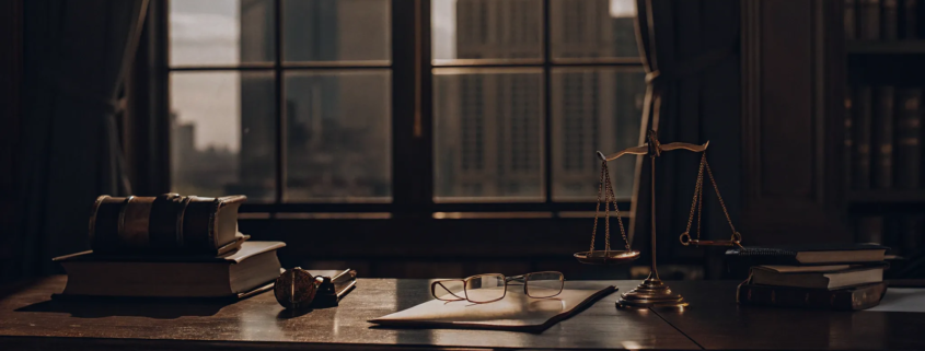 Law books and scales of justice at one of the best trust and estate law firms.