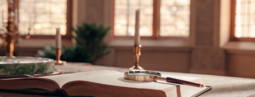 Magnifying glass over a legal guide explaining who pays probate attorney fees.