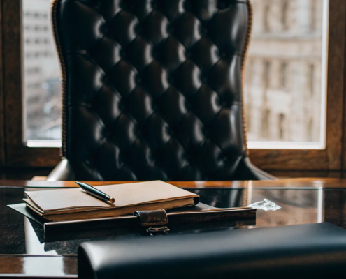 A lawyer preparing the legal paperwork for an LLC formation.