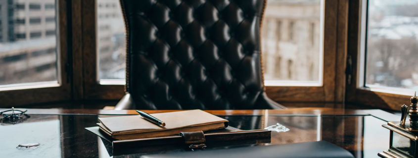 A lawyer preparing the legal paperwork for an LLC formation.