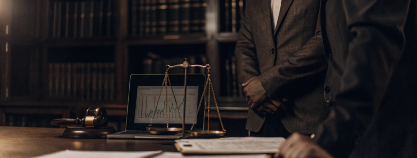 A person reviewing the real estate commission lawsuit settlement website on a laptop with claim documents.